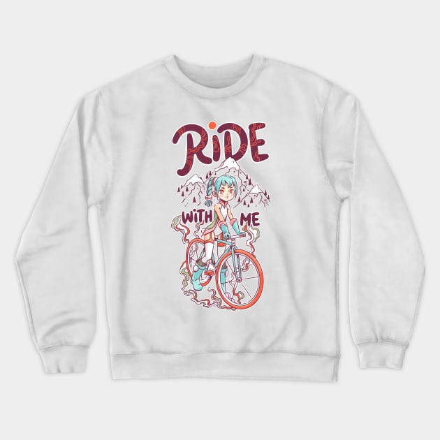 Ride With Me Crewneck Sweatshirt by Freeminds